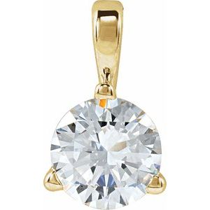 14K Yellow Lab-Grown Moissanite Pendant