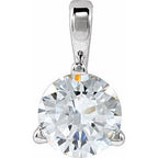 14K White Lab-Grown Moissanite Pendant