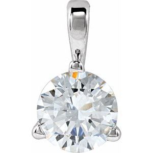 14K White Lab-Grown Moissanite Pendant