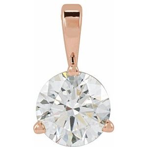 14K Rose 5/8 CT Lab-Grown Diamond Pendant