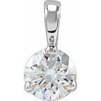 14K White 1/4 CT Lab-Grown Diamond Pendant