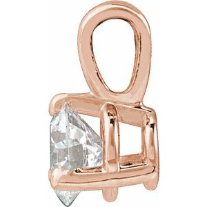 14K Rose 1/4 CT Lab-Grown Diamond Pendant