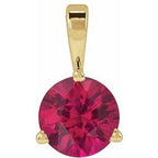 14K Yellow Lab-Grown Ruby Pendant