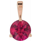 14K Rose Lab-Grown Ruby Pendant