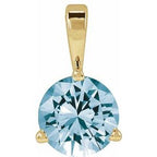 14K Yellow Lab-Grown Aqua Sapphire Pendant