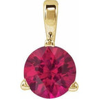 14K Yellow Lab-Grown Ruby Pendant