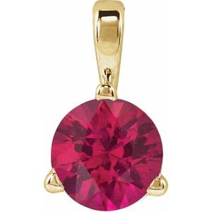 14K Yellow Lab-Grown Ruby Pendant