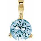 14K Yellow Lab-Grown Aqua Sapphire Pendant