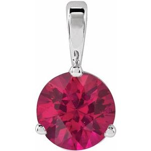 Platinum Lab-Grown Ruby Pendant