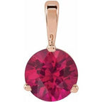 14K Rose Lab-Grown Ruby Pendant