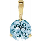 14K Yellow Lab-Grown Aqua Sapphire Pendant