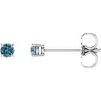 14K White 2.5 mm Natural Sky Blue Topaz Stud Earrings