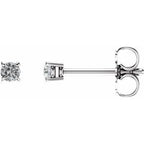 14K White 2.5 mm Natural White Sapphire Stud Earrings