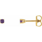 14K Yellow 2.5 mm Natural Amethyst Stud Earrings