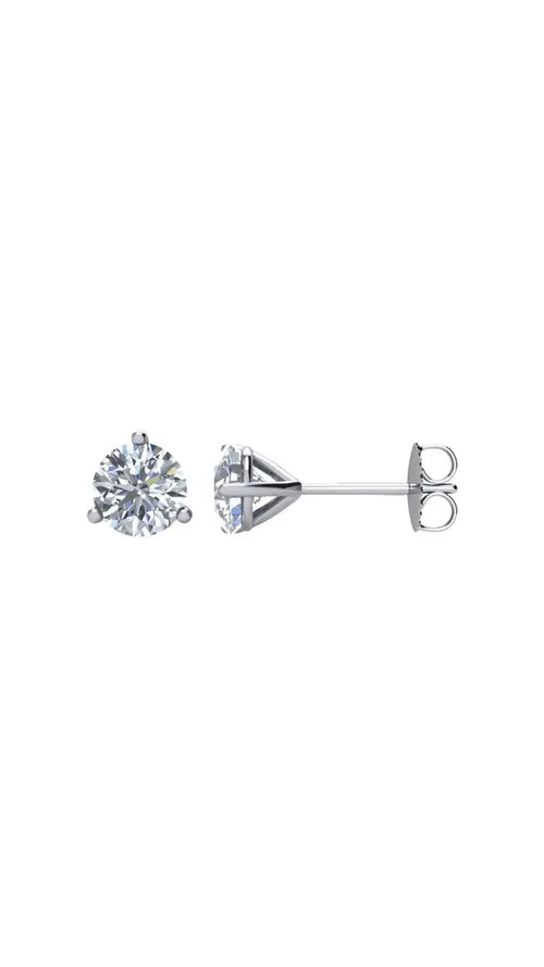 14K White 3/4 CTW Natural Diamond Earrings