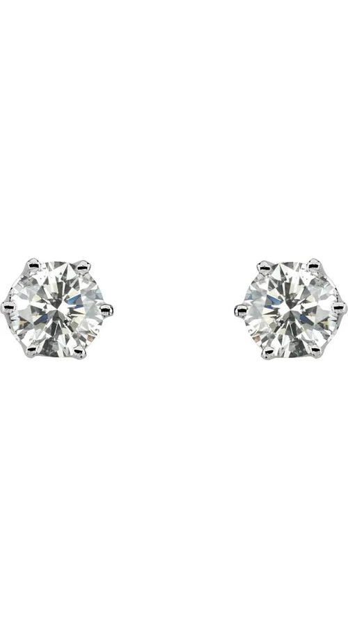 14K White 1 CTW Natural Diamond Stud Earrings