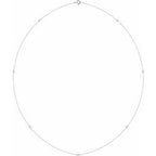 Sterling Silver 1/4 CTW Natural Diamond 7-Station 24" Necklace