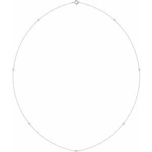 Sterling Silver 1/4 CTW Natural Diamond 7-Station 24" Necklace