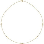 14K Yellow 1/2 CTW Natural Diamond 5-Station 18" Necklace