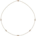 14K Rose 1/2 CTW Lab-Grown Diamond 5-Station 18" Necklace