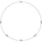 14K White 3/4 CTW Lab-Grown Diamond 5-Station 18" Necklace
