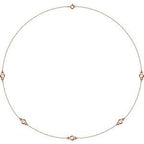 14K Rose 3/4 CTW Natural Diamond 5-Station 18" Necklace