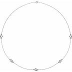 14K White 1 CTW Lab-Grown Diamond 5-Station 18" Necklace