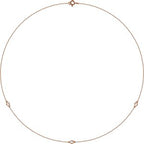 14K Rose 1/5 CTW Lab-Grown Diamond 3-Station 18" Necklace
