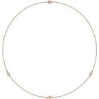 14K Rose 1/4 CTW Lab-Grown Diamond 3-Station 18" Necklace