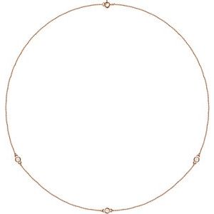 14K Rose 1/4 CTW Lab-Grown Diamond 3-Station 18" Necklace