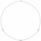 Sterling Silver 1/2 CTW Natural Diamond 3-Station 18" Necklace