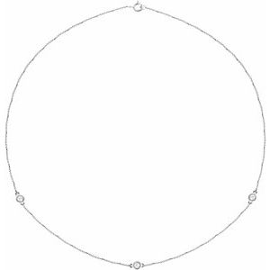 Sterling Silver 1/2 CTW Natural Diamond 3-Station 18" Necklace