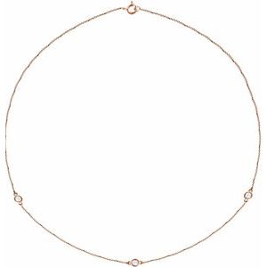 14K Rose 1/3 CTW Natural Diamond 3-Station 18" Necklace
