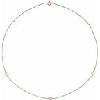 14K Rose 1/3 CTW Lab-Grown Diamond 3-Station 18" Necklace