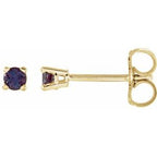 14K Yellow 2.5 mm Lab-Grown Alexandrite Stud Earrings