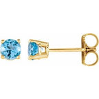 14K Yellow 2.5 mm Natural Sky Blue Topaz Stud Earrings