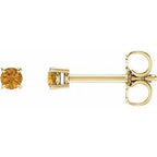 14K Yellow 2.5 mm Natural Citrine Stud Earrings