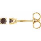 14K Yellow 2.5 mm Natural Smoky Quartz Stud Earrings