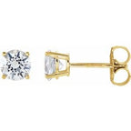 14K Yellow 5 mm Natural White Sapphire Stud Earrings