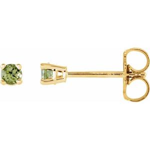 14K Yellow 2.5 mm Natural Peridot Stud Earrings