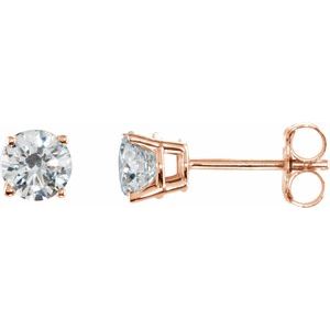 14K Rose 3/4 CTW Natural Diamond Stud Earrings