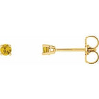 14K Yellow 2.5 mm Natural Yellow Sapphire Stud Earrings
