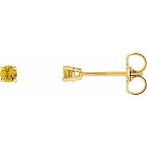 14K Yellow 2.5 mm Natural Yellow Sapphire Stud Earrings