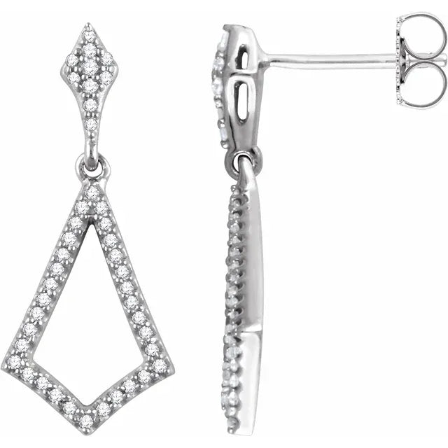14K White 1/4 CTW Natural Diamond Earrings