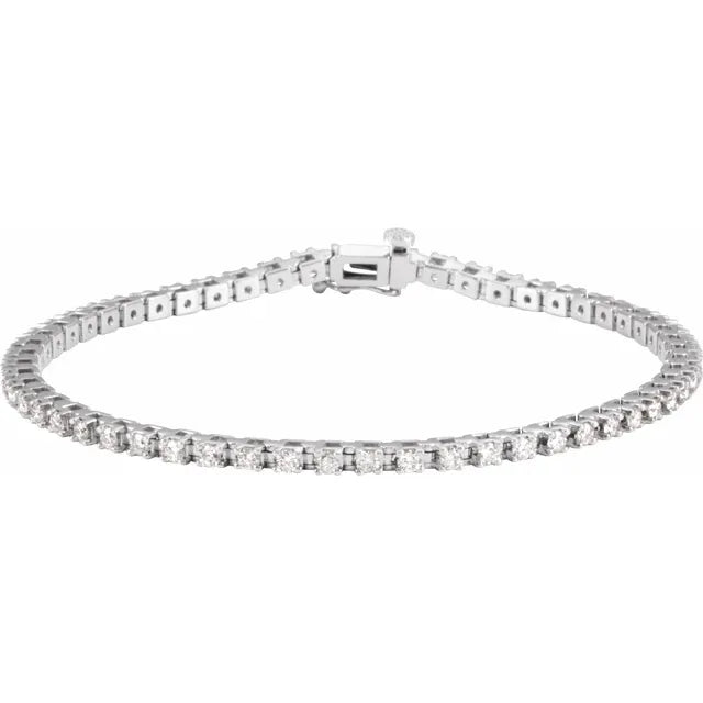 14K White 2 1/4 CTW Natural Diamond Line Bracelet