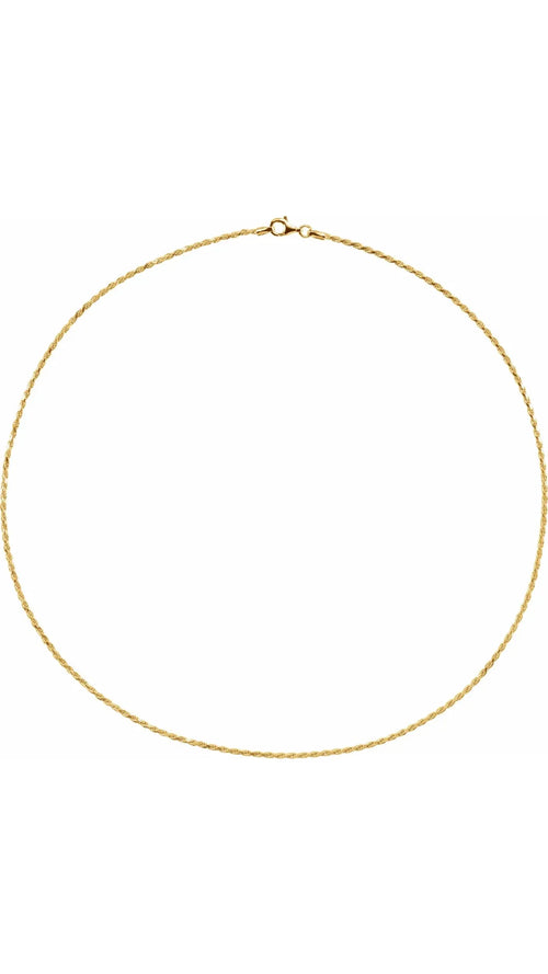 18K Yellow Vermeil Diamond-Cut Rope 18" Chain