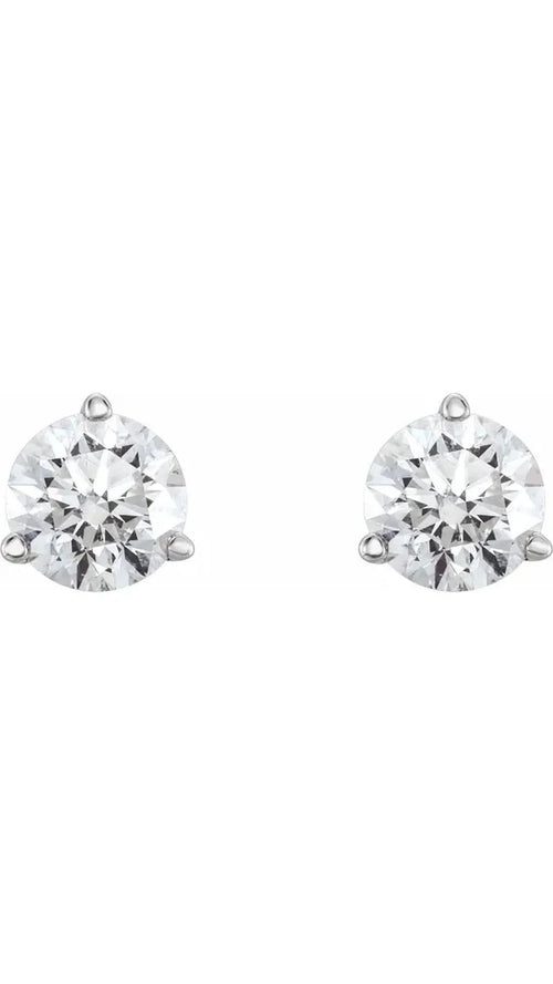 14K White 3/4 CTW Natural Diamond Earrings