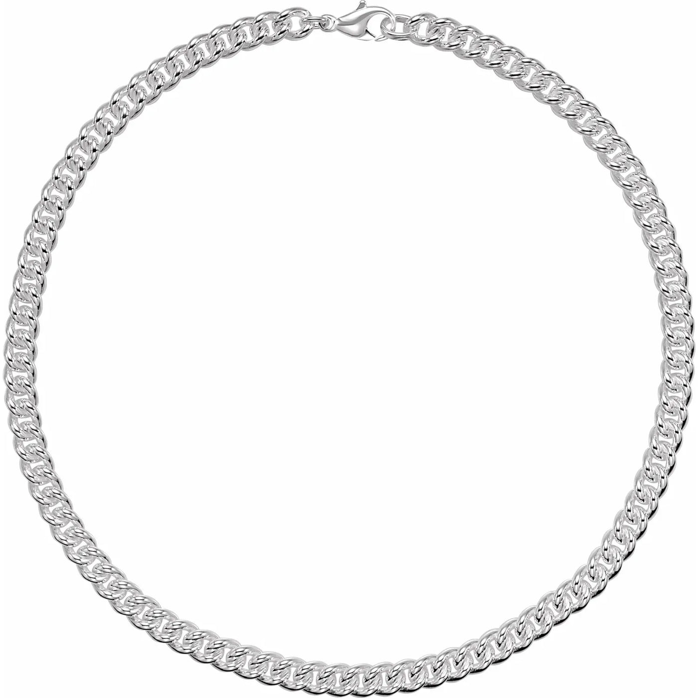 Sterling Silver 8 mm Curb 16" Chain