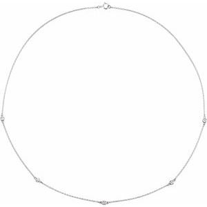 Sterling Silver 1/4 CTW Natural Diamond 5-Station 18" Necklace