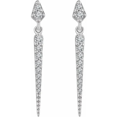 14K White 1/4 CTW Natural Diamond Spike Earrings